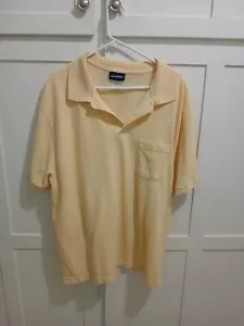 Puritan Shirt Mens SIZE 2XL Short Sleeve Polo Pullover Knit Striped Yellow - Picture 1 of 3