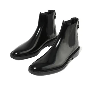 Firenze Atelier Men's Black Leather Pointed Toe Chelsea Boots Ankle Dress Boots - Picture 1 of 12