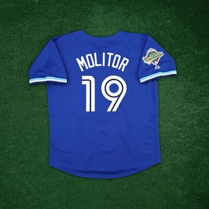 Paul Molitor 1993 Toronto Blue Jays Cooperstown World Series Alt Blue Jersey - Picture 1 of 7