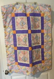 Handmade Quilted Precious Moments Baby Crib Blanket or Comforter. Multicolor - Picture 1 of 5