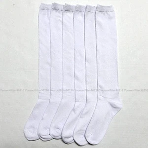 6-8 Knee High Uniform School Socks Black Navy White Junior Girls 3 6 & 12 Pack - Picture 1 of 6