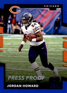 2017 DONRUSS BLUE PRESS PROOF BASE #100 JORDAN HOWARD CHICAGO BEARS 