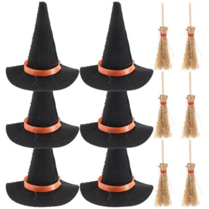 12 Pcs Hat Small Broom Mini Accessory Minitire Hats and Brooms Baby - Picture 1 of 12