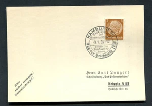 German Reich WW II : Very nice card from 1938 - Hamburg - fancy cancel - used - Picture 1 of 1