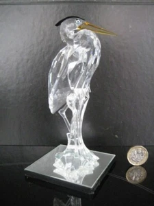 LARGE SWAROVSKI CRYSTAL SILVER HERON 221627 FIGURE FEATHERED BEAUTIES COLLECTION - Picture 1 of 12