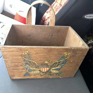 VTG Wooden Patriotic Folk Art American Eagle Letter Holder Mail Wall Or Desk  - Picture 1 of 15