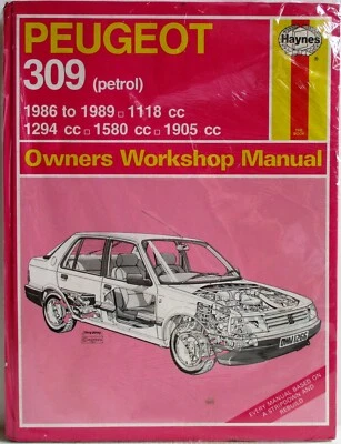 Haynes - Peugeot 309 (Petrol) 1986 - 1989 Owners Workshop Manual Used Condition - Image 1 of 4