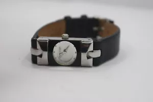 Vintage Womens Kenneth Cole KC2417 Small Rectangle Watch Black / Silver New Batt - Picture 1 of 6