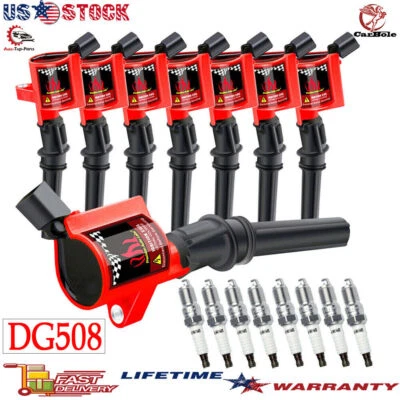 8 bobinas de encendido DG508 y bujía SP479 para Lincoln Town Car 1998-2009 4,6 L V8 Foto 1 de 4