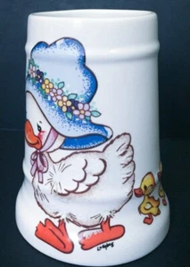 Vintage Walter J Seibold Mutter Ente Entenküken Stein groß Becher Tasse Kitsch launisch - Bild 1 von 7