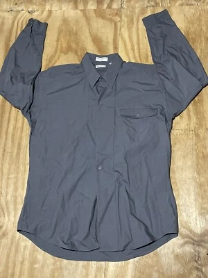 pierre balmain Dress Shirt Men L Gray Long Sleeve Button Down Up Cotton @d5 - Image 1 of 4
