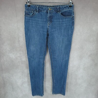 Pantalones de mezclilla Daisy Fuentes para mujer 8 moda rectos lavado medio azul Foto 1 de 4