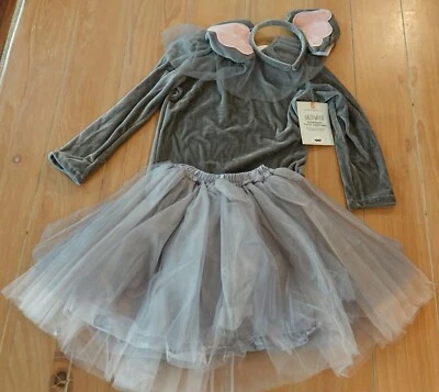 Nuevo Pottery Barn Niños ELEFANTE TUTU Vestido Disfraz Hada Niño Niñas 4-6 Foto 1 de 2