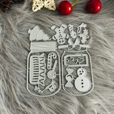 Weihnachten Flasche Kekse Stencil Cutting Dies Scrapbooking Stanzschablone Karte - Bild 1 von 3