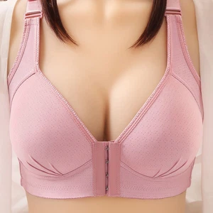 Ladies Women Front Fastening Bra Cotton Non Wired Non Padded Soft Stretch Bra - Picture 1 of 29