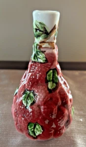 Vintage Majolica Raspberry Figural Textured Vase 6" Italy - Picture 1 of 7