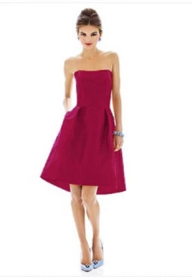 Alfred Sung 580... Vestido sin tirantes hasta cóctel...Sangría...Talla 2...NUEVO CON ETIQUETAS Foto 1 de 4