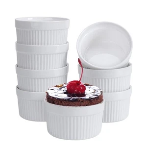 Ramekins 6 oz, Set of 8, Creme Brulee Ramekins, Souffle Dishes, Oven Safe Por... - Picture 1 of 7