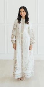 Maxi abito ELAA viola XXS cotone floreale tenue manica lunga boho cottagecore - Foto 1 di 8