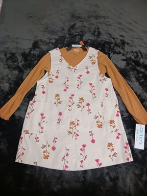 Carter's Toddler 2pc Girls Dress Corduroy Jumper Long Sleeve Shirt Sz 4T NWT - Image 1 of 4