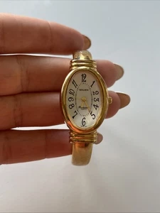 Vintage Gruen Quartz Gold Scharnier Manschettenuhr - Bild 1 von 3