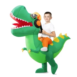 Kids Inflatable Costume, Dinosaur Riding a Hip-hop Dinosaur, T-rex Air Blow U... - Picture 1 of 7