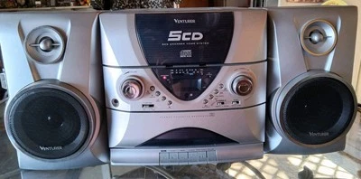 Venturer 5 CD Changer Home Systen & Speakers Tested All Works Sounds Great Clean - Image 1 of 4
