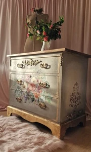 Antique Edwardian Chest Of Drawers Hand Painted - Picture 1 of 13