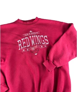 Sudadera De Colección Detroit Red Wings Para Hombres Grande Rojo Cuadro Cuello Redondo NHL 90s - Imagen 1 de 9