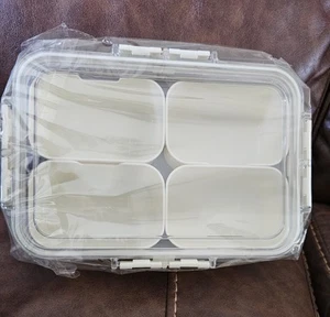 Divided Serving Tray with Lid Snackle Box Container for Travel - Picture 1 of 5