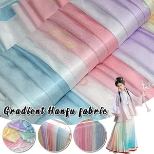 Jacquard Gradient Color Rainbow Fabric for Costume Stage Dance Sewing Craft - Picture 1 of 22