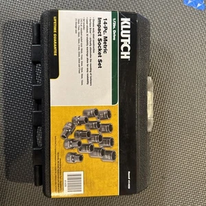 Juego de enchufes de impacto métrico Klutch 1/2” Drive 14 piezas cromo molibdeno 41409 - Imagen 1 de 2