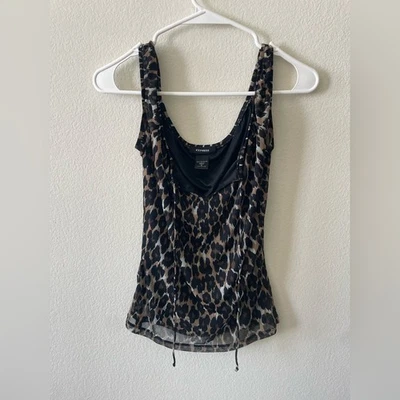 Express guepardo leopardo marrón y tostado vintage y2k camiseta sin mangas blusa holgada Foto 1 de 3