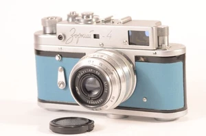 ZORKI 4 CLA Serviced USSR LEICA 35mm Film Blue Camera Industar-50 3,5/50mm Lens - Bild 1 von 8