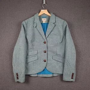 LL BEAN Jacket Womens UK 20 US 16 Tweed Wool Hacking Equestrian Fitted Riding - Picture 1 of 12