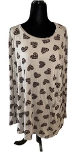 Pullover tejido tórrido talla grande 3XL manga larga corazón estampado animal cuello redondo - Imagen 1 de 7