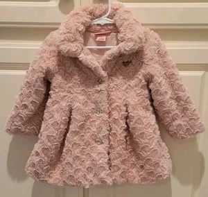 Juicy Couture Girls 2T Faux Fur Pink Jacket/Coat  Excellent Condition L.A. - Picture 1 of 7