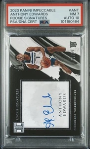 Impeccable Anthony Edwards Rookie Signatures 2020-21 RC/99 PSA 7 automático 10 Pop 1 - Imagen 1 de 2