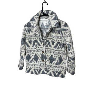 Billabong Damen Sherpa Fleece Jacke Geometrisches Muster Knopfleiste Kragen Größe S - Bild 1 von 6