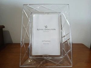 Royal Doulton Saturn 6" x 4" Lead Crystal photo frame - Picture 1 of 10