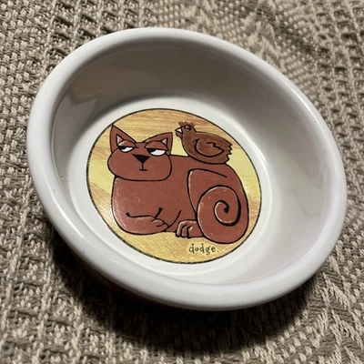 "Ursula Dodge~**Mis cosas favoritas**~Servicios para el hogar con firma~Stoneware~Cat Bowl~@5""" Foto 1 de 4