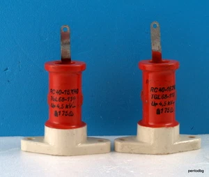 2 STCK. RFT/DRALORIC STANDARD/KONDENSATOR RC16X40 40pF 4,5KV 4,2KVA Arme - 5A - Bild 1 von 6