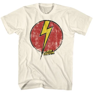 Flash Gordon Mens T Shirt New 80's FLASH BOLT Original Logo Ming the Merciless - Picture 1 of 3