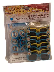 Emoji Party Favor Sunglasses for 8 Kids Birthday Toys 48 Piece Pack NEW - Picture 1 of 8