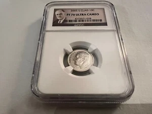 2005-S CLAD ROOSEVELT DIME NGC PF70 U.C. "PORTRAIT LABEL "TOP POP" - Picture 1 of 4
