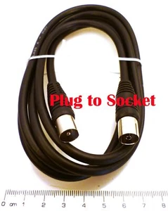 Cable de extensión de antena de TV 3C2V de 1,8 metros 75 ohmios enchufe coaxial a enchufe OM0849C - Imagen 1 de 5