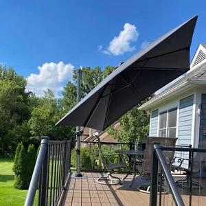 Purple Leaf 3X3 M Large Cantilever Umbrella Outdoor, Patio Umbrella with Crank H - Picture 1 of 9