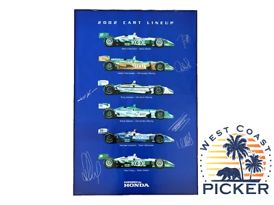 2002 Cart Series Poster Honda Signed by all 6 Andretti 24" x 36" - Image 1 of 4
