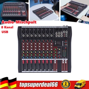 8 Kanal Audio Mixer,Mischpult Mit USB Dj für Karaoke DigitalAudio Mixer - Picture 1 of 23