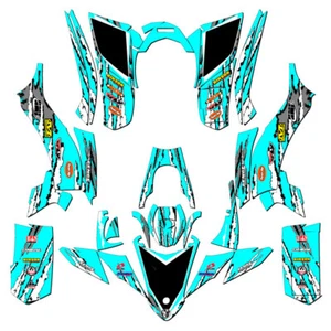 2017-2021 YFZ 50 SHREDDER Teal Senge Graphics Kit Compatible with Yamaha - Picture 1 of 7